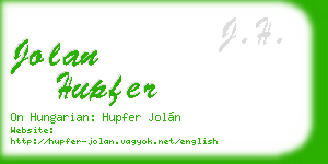 jolan hupfer business card